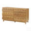 Commode moderne à 6 tiroirs avec devant ondulé, meuble télé et rangement en chêne naturel pour la chambre à coucher et le salon-2007278255