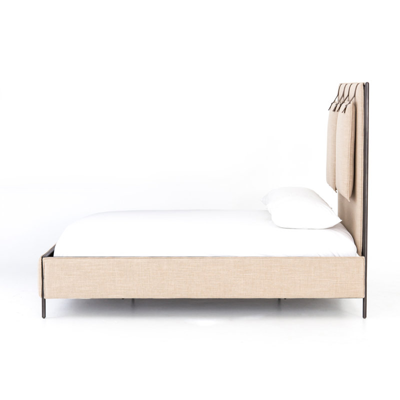 Leigh Upholstered Bed, Queen, Palm Ecru