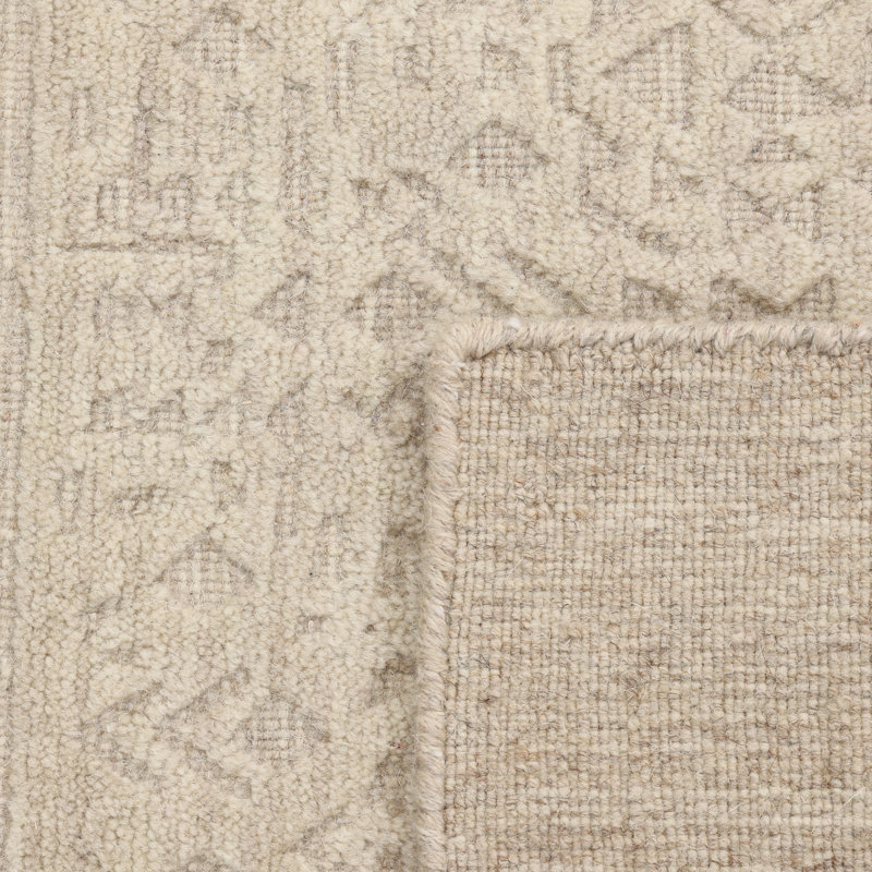 Tapis fait à la main Fallkirk - 3 pi 0 po x 5 pi 0 po, Taupe, Rectangle 9 pi x 12 pi