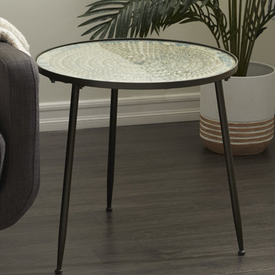 Glass Top 3 Legs End Table by Dakota Fields