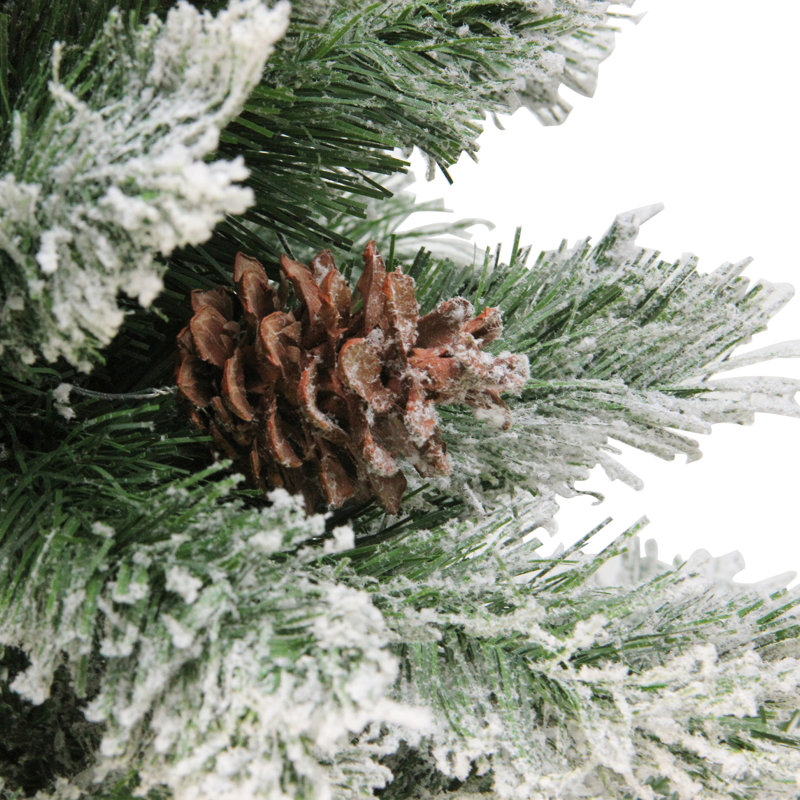 Medium Flocked Angel Pine Artificial Christmas Tree - Unlit, H 6 pi