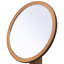 Miroir de maquillage de 9,5 po de hauteur et en bois avec piédestal - Noyer