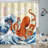 Funny Ocean Octopus Shower Curtian for Bathroom Waterproof Fabric Bath Curtain Sets with Hooks 72''×72''