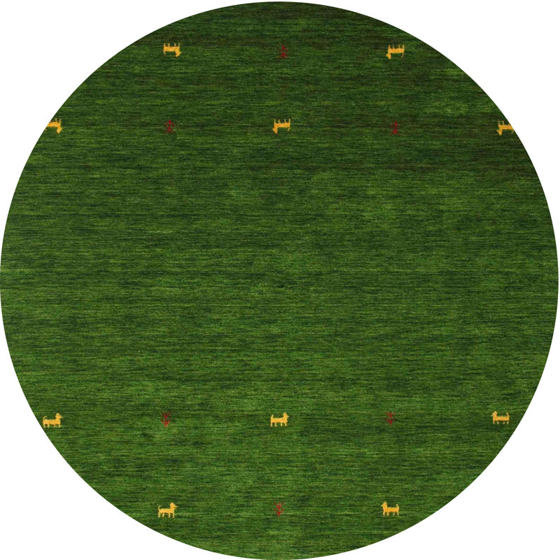 Tapis de zone vert contemporaine Blakehurst, Rond 4 pi