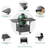 Outdoor Grill Cart with Folding Panels, Compatible with Kamado Style BBQ