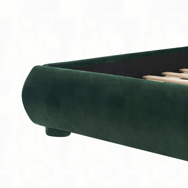 Lit moelleux en velours vert foncé, Grand