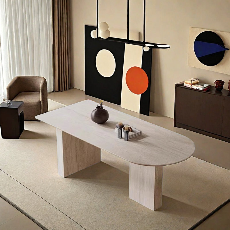 Deaira Solid Wood Base Dining Table, 29.5"H x 70.8"L x 31.4"W
