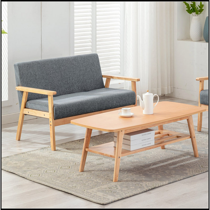 Ensemble de table basse et causeuse Bahamas, Gris, Brun