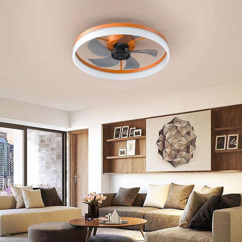 Ventilateurs de plafond avec lumières à DEL à intensité variable Installation encastrée de ventilateurs de plafond modernes