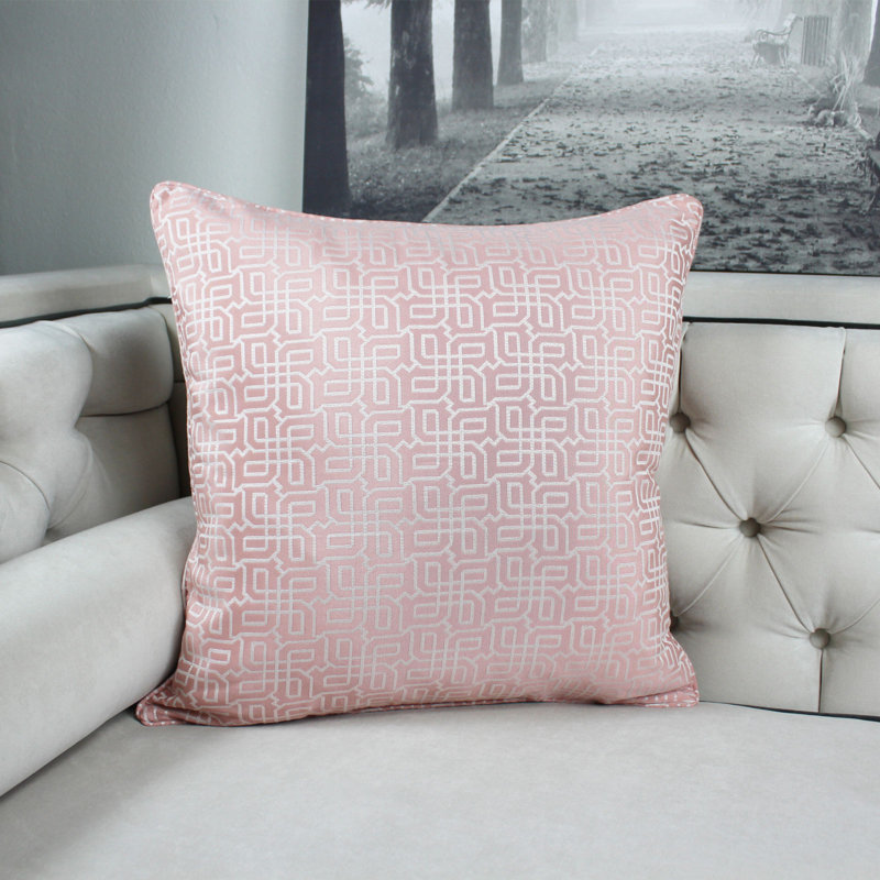 Geometric Reversible Throw Pillow, Pink