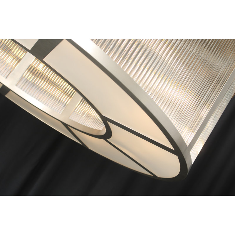 Lustre Art Deco Magnus, Noir / or, H 17 po x l 36 po x P 36 po, Transparent