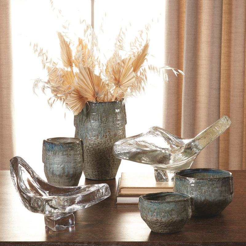Ceramic Table Vase, 7.25" H x 5.5" W x 5" D