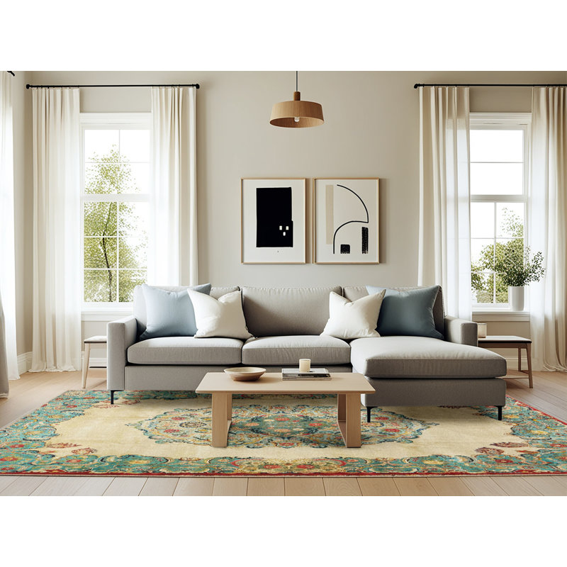 Oriental Indoor Rug, Rectangle 6' x 9'