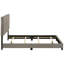 Lit à panneau tapissier double taupe, tête de lit rembourrée pour le style et l'élégance, bois d'ingénierie en bois d'hévéa, pieds en bois massif noir, largeur de 82,82 po, combinaison, longueur 58 po