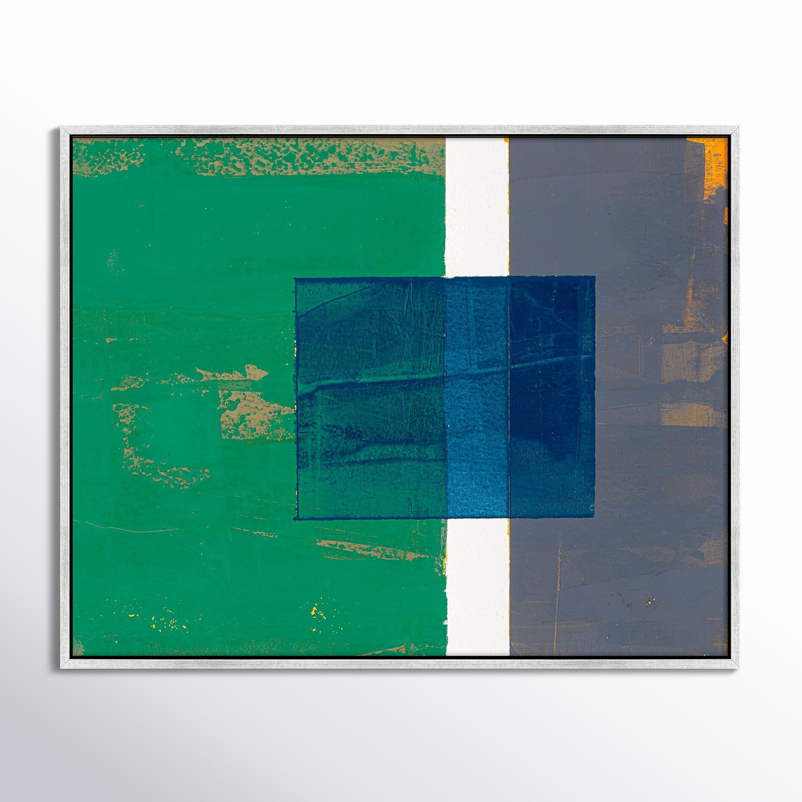 Bold In Blue 1 by Andrea Stokes, Silver Framed, 40" H x 50" W x 1.38" D
