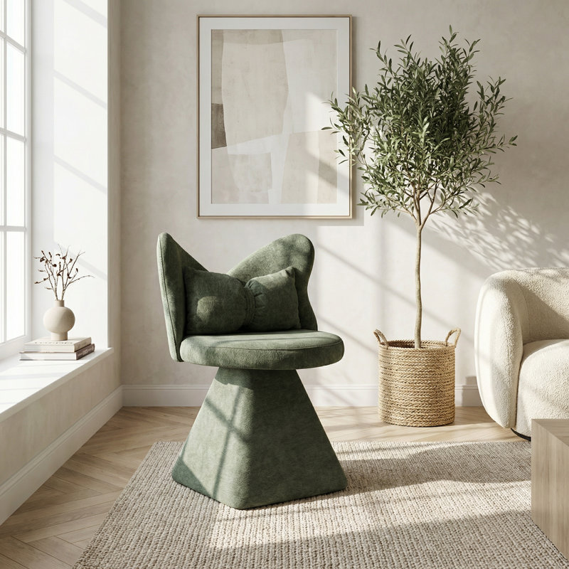 Élégante chaise d'appoint pivotante en velours avec dossier papillon pour des sièges polyvalents pour la maison et le commerce