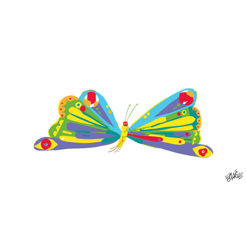Rainbow Butterfly - Painting on Canvas, 46cm H x 91cm W