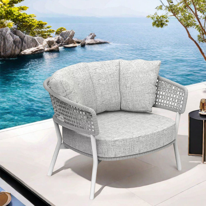 Aoibhi patio lounge chair, White, White