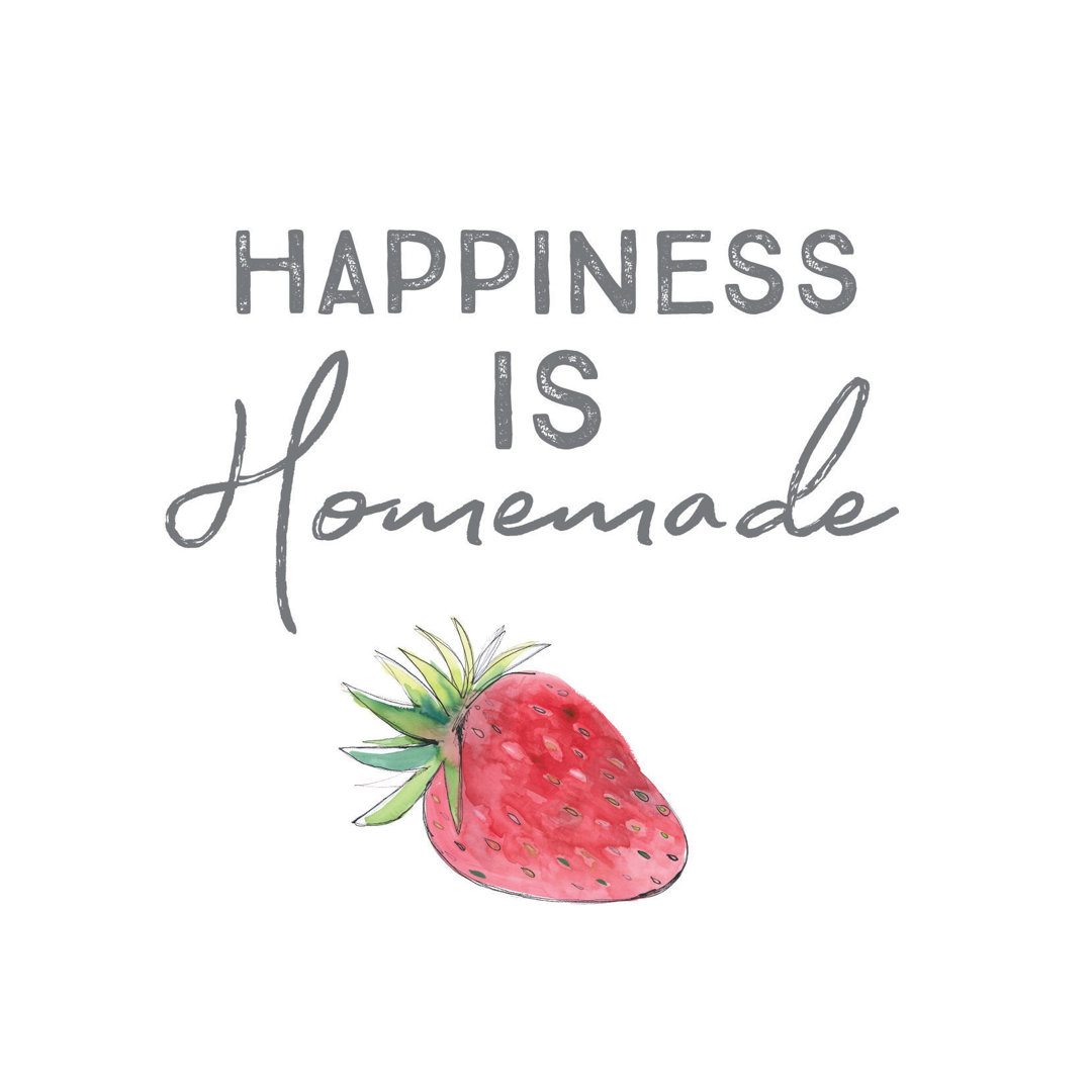 Happiness Strawberry - Textual Art Print