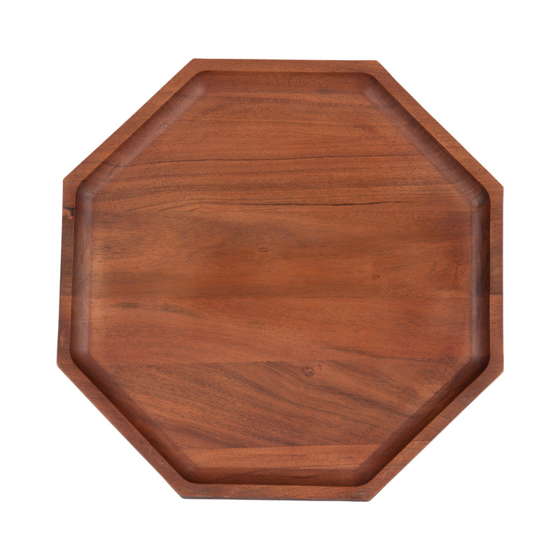 Plateau de service octogonal en bois massif