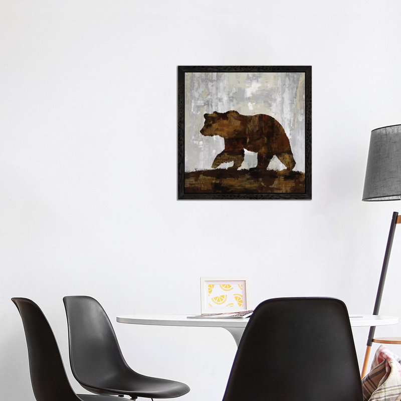 Bear by Carl Colburn - Print on Canvas, 93.98 cm H x 93.98 cm W, Black Floater Framed