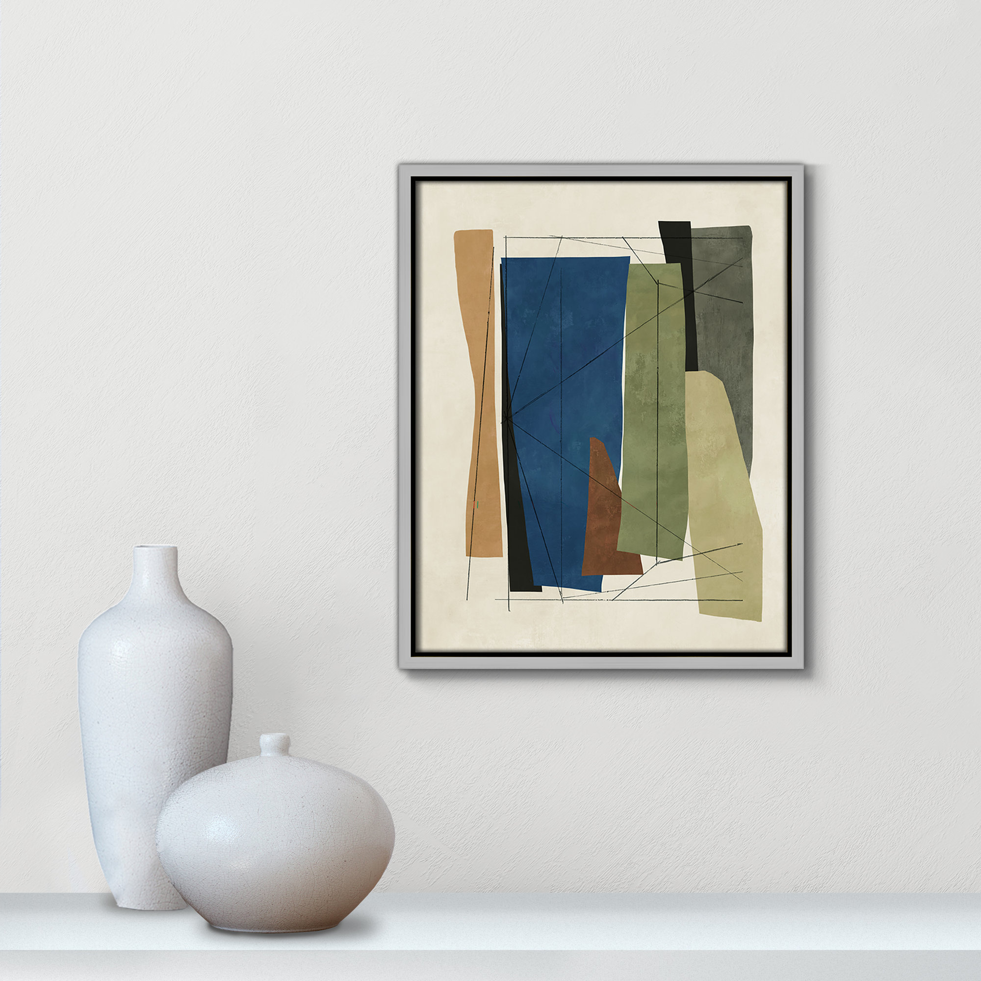 Sync I by Tom Reeves, Silver Framed, 15.5" H x 12.5" W x 2" D