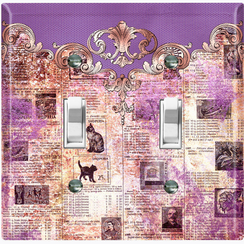 Patterned 2 - Gang Toggle Light Switch Standard Wall Plate