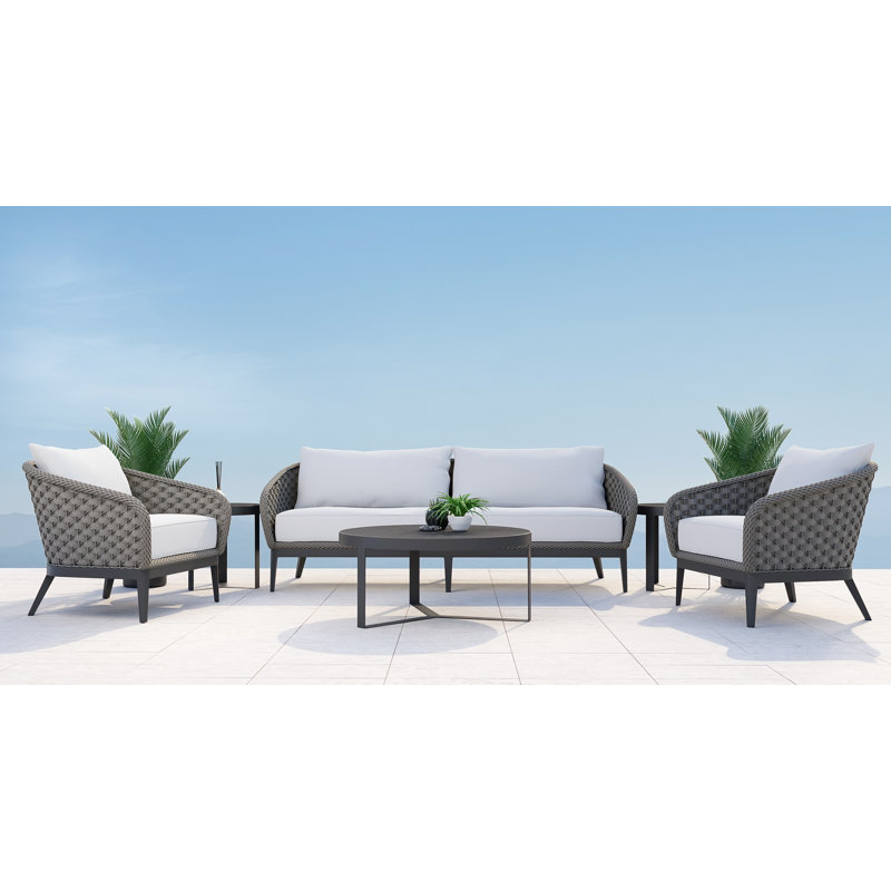 Marbella Outdoor Lounge Chair, Echo Ash Sunbrella®