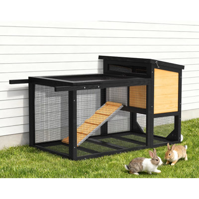 Cage à lapin intérieure et extérieure avec roulettes
