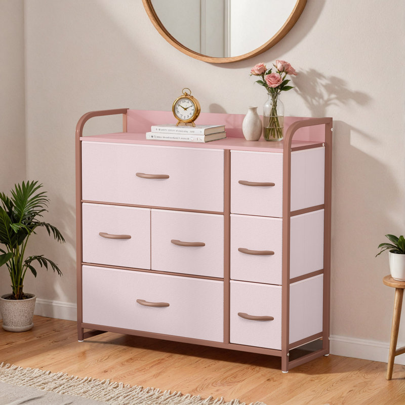 31.1'' W 7 - Drawer Dresser, Rose Gold