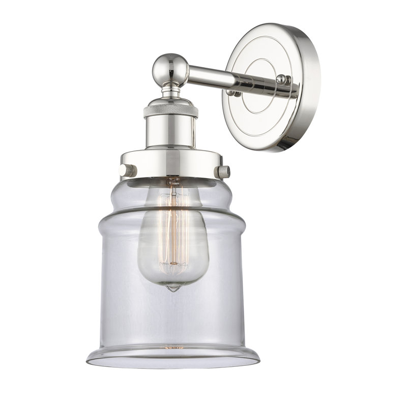Chepachet Armed Sconce, Clear, Polished Nickel