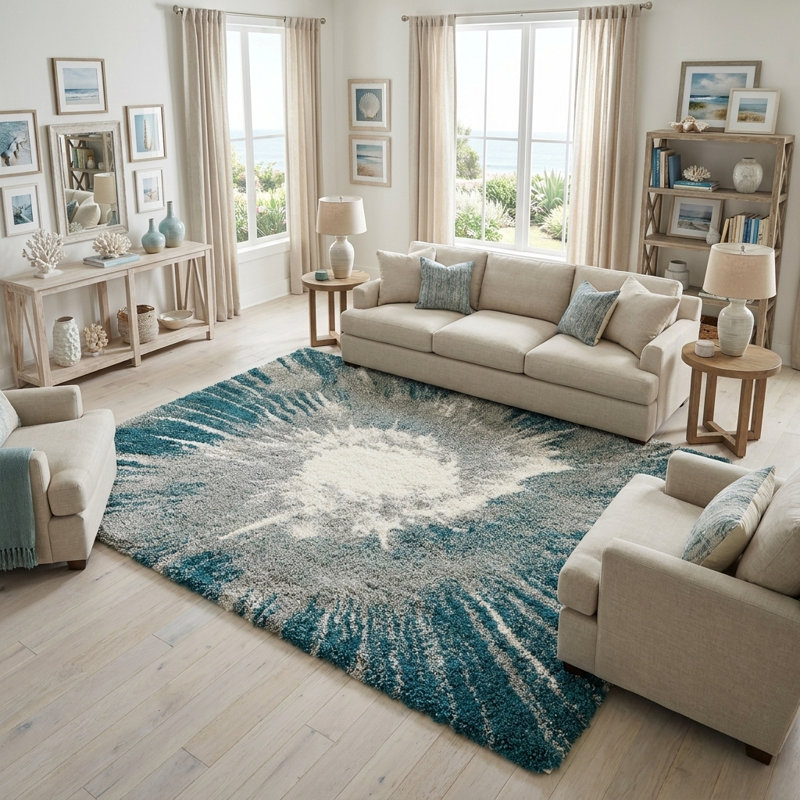  Velvet Soft Touch Shag Rug, Rectangle 7'1" x 10'