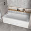 Baignoire en alcôve en acrylique blanc brillant avec drain extérieur 66 po x 32 po Streamline-101699427