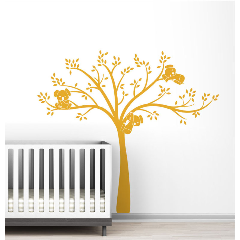Décalcomanie murale monochrome modern Koala Cuteness, Jaune foncé