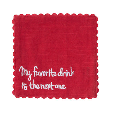 Serviette de cocktail Arly Spirit 6 po x 6 po, rouge