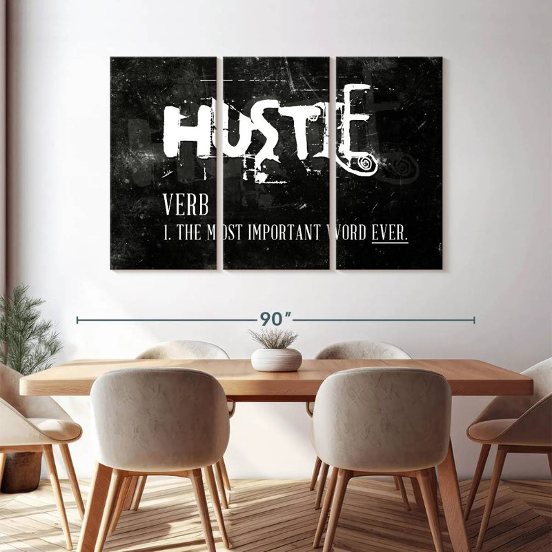 " Hustle " 3 - Pieces, 48" H x 74" W x 1.25" D