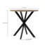 Table de salle à manger ronde 31,5 pouces, petite table de cuisine circulaire avec pieds en métal noir pour 2 à 4 personnes, table de salle à manger moderne, brun (table seulement)