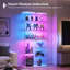 8-Tier Glass Display Cabinet with RGB LED Lighting, Lockable Doors and Anti-Tip Design-480245059