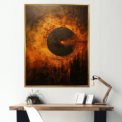 Système solaire bronze à trou noir sur toile