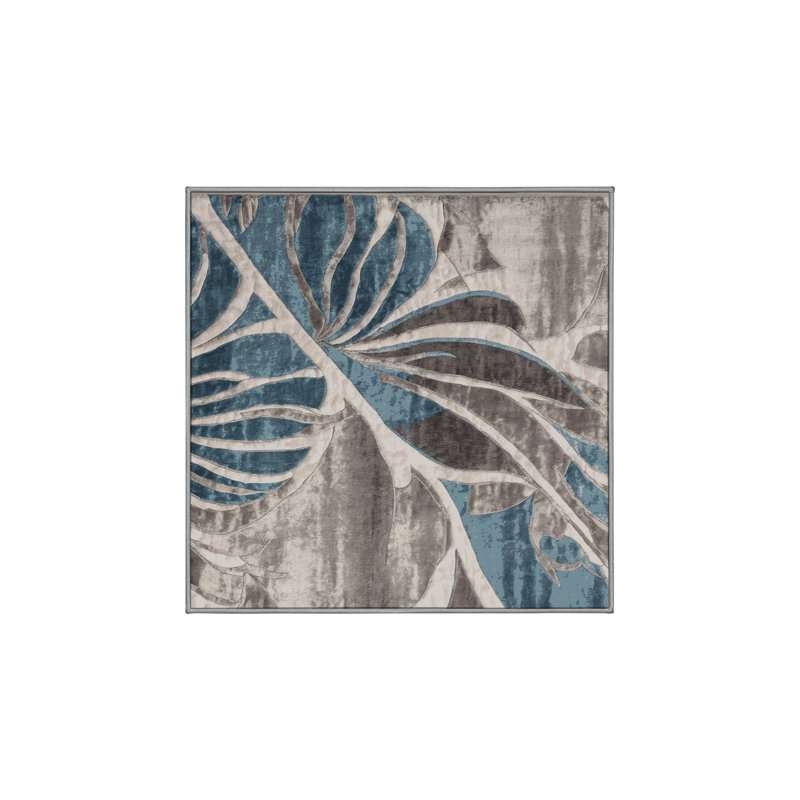 Tapis gris soyeux et moelleux, Carré 5 pi