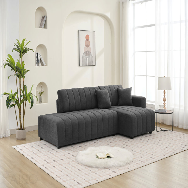 Wool Right Facing Sectional Sofa With Chaise
