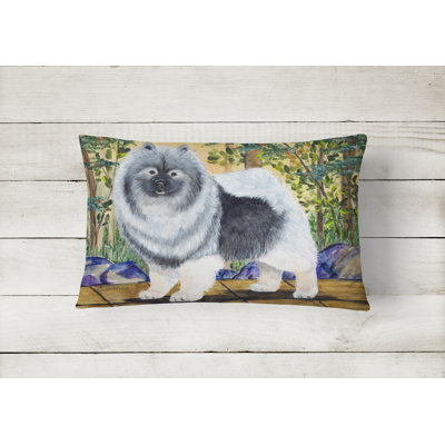 Keeshond Outdoor Reversible Throw Pillow