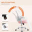 Fauteuil de direction de bureau à domicile, fauteuil ergonomique pivotant à dossier moyen en filet avec accoudoirs rabattables, soutien lombaire confortable, accoudoirs confortables pour chambre à coucher, bureau, étudiant-124503130-124503128