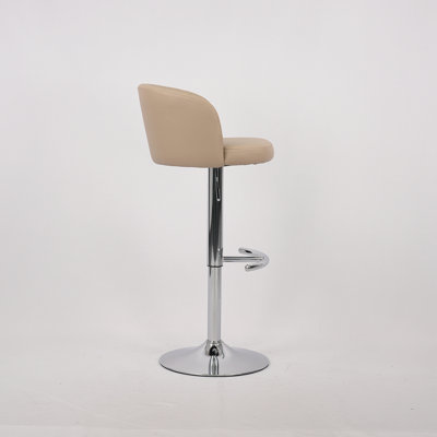 PU Bar Chair With Semicircular Backrest And Adjustable Height. Suitable For Restaurants, Living Rooms, Cafes.Set Of 2