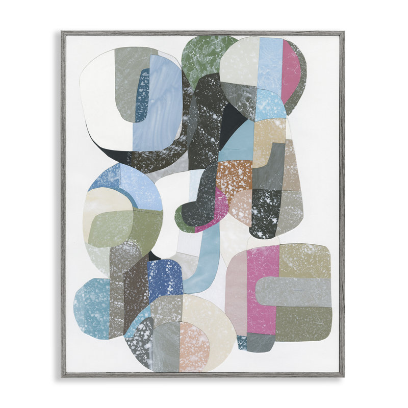 Giclée encadrée de formes pastel entrelacées, design par Coco Good, H 30 po x l 24 po, Estampe numérique Farmhouse