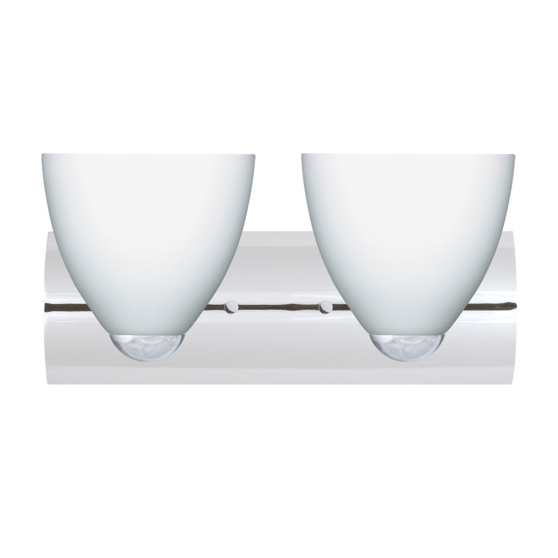 Éclairage pour meuble-lavabo 2 lumières Porth, Nickel satiné, Opale matte, Incandescent