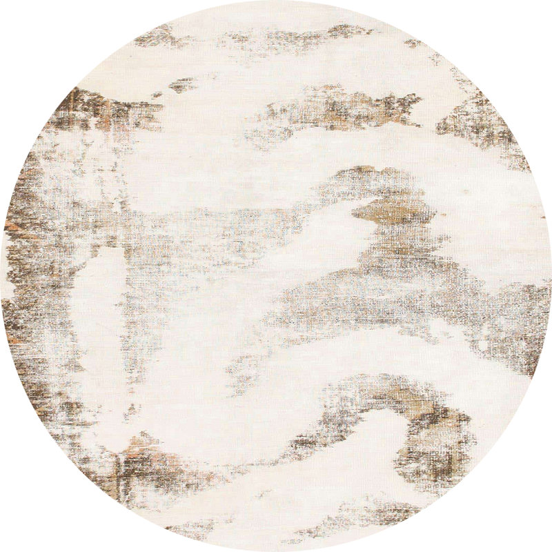 Tapis décoratif multicolore à motif abstrait, Rond 8 pi