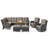 Dahlyla 8- Person Outdoor PE Wicker Sectional Seating Group with Fire Pit, Ottomans and Cushions-2088227352-2088227348