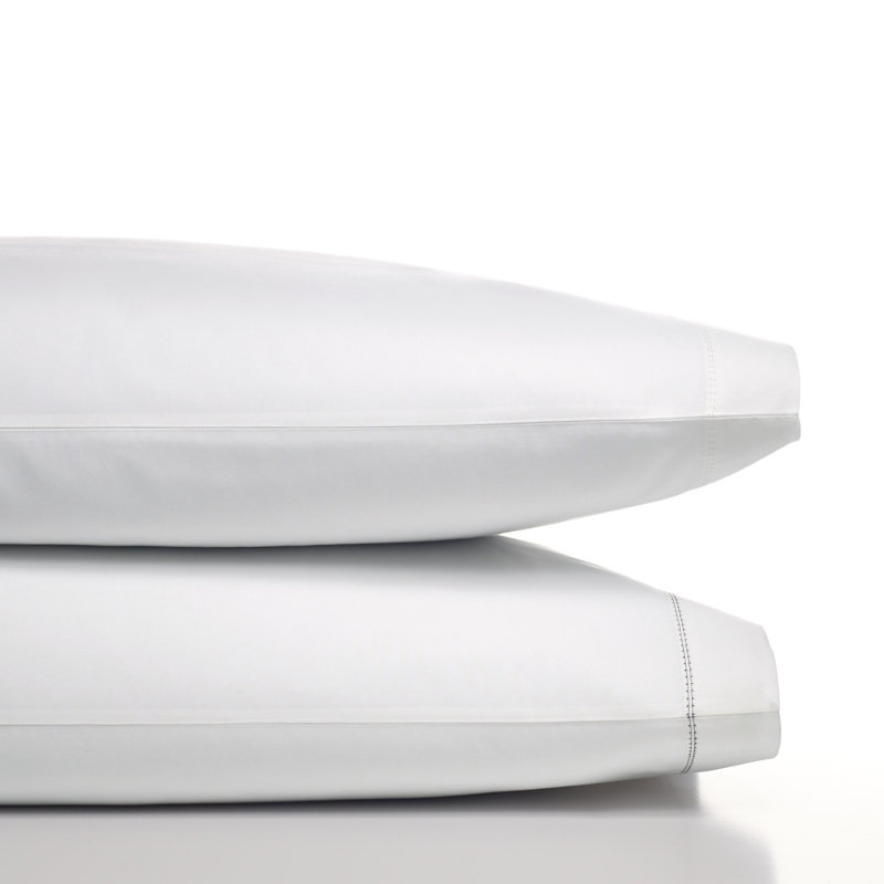 Perfect 400 Thread Count 100% Cotton Percale Sheet Set, King Sheet Set + Fitted Sheet + 2 Pillowcases, White/White