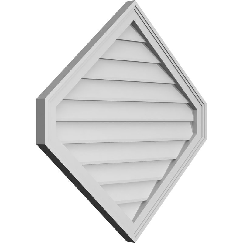 Ventilé vertical à pignon vertical en uréthane 10/12, H 32 po x l 32 po x P 1,5 po